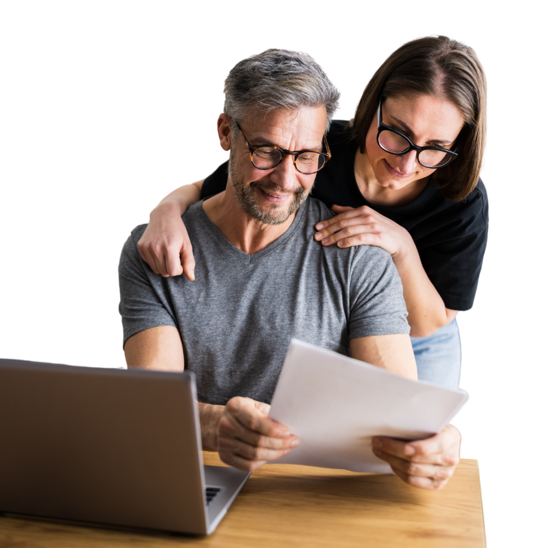 Couple looking at Computer