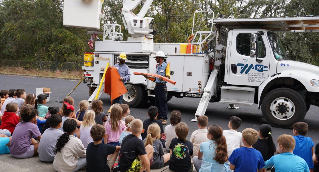 Linemen at Dr. Mary Giella Elementary School 