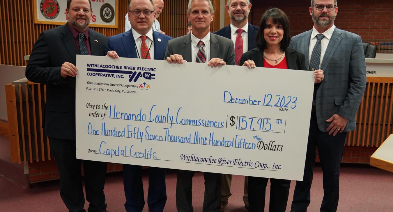 Capital Credits Refund Check Presentation For Hernando County Board of County Commissioners