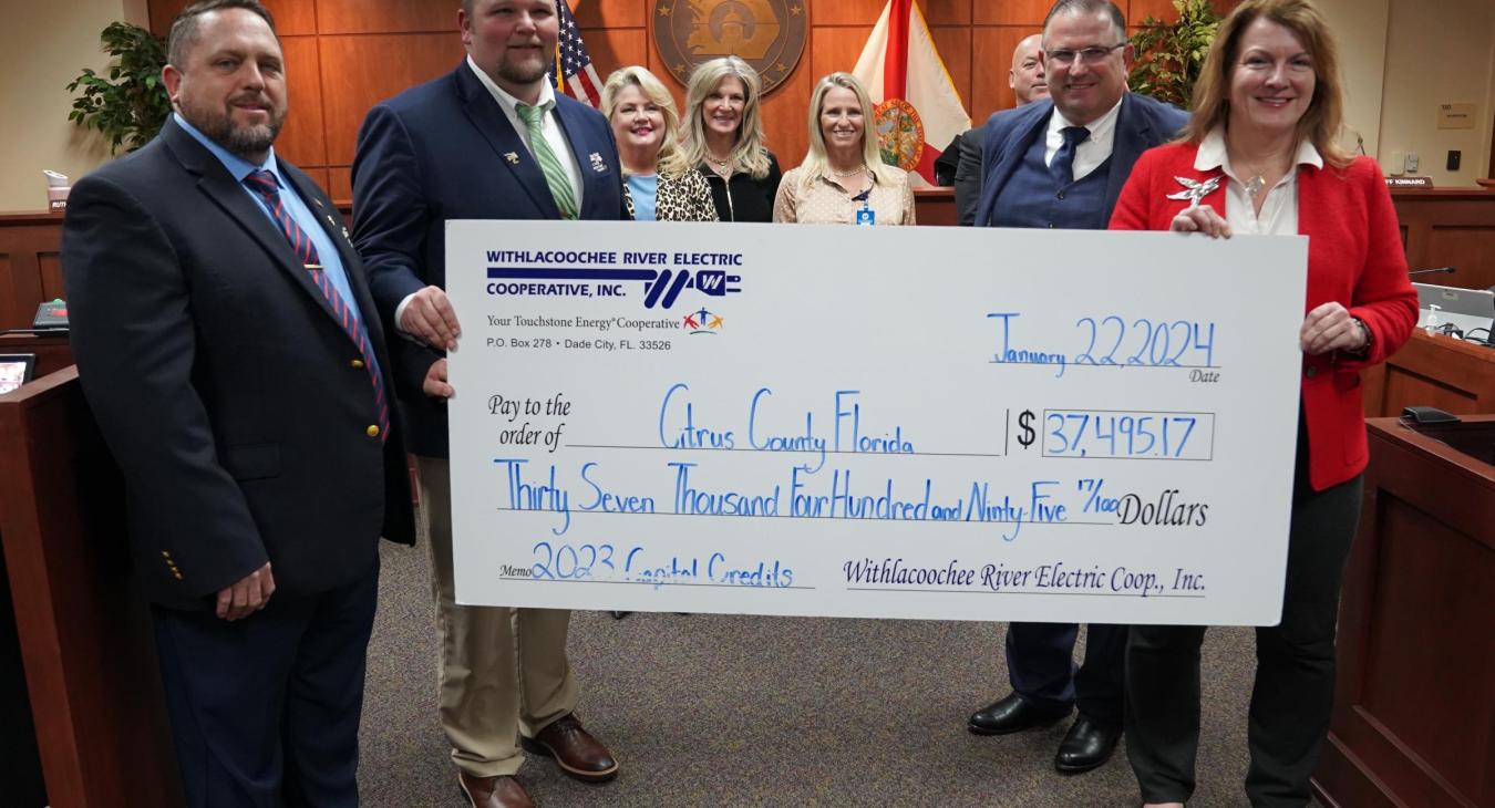 Capital Credits Refund Check Presentation for Citrus County Board of County Commissioners