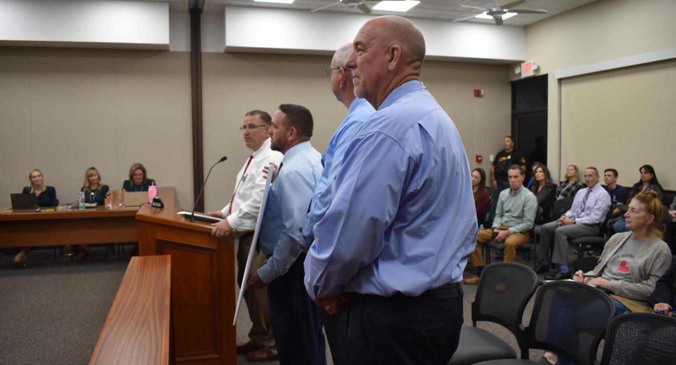 WREC Presents Pasco County School Board their Capital Credits check for $242,927.41