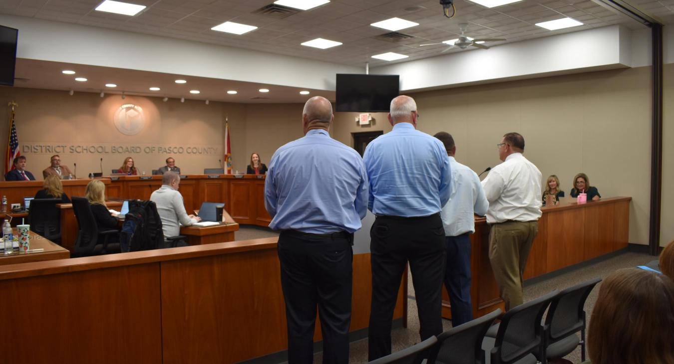 WREC Presents Pasco County School Board their Capital Credits check for $242,927.41