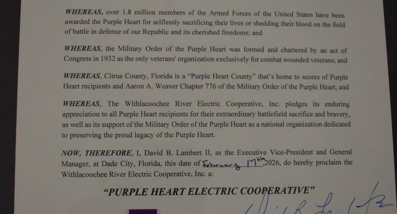 WREC Honored to Participate in 20th Annual Purple Heart Ceremony
