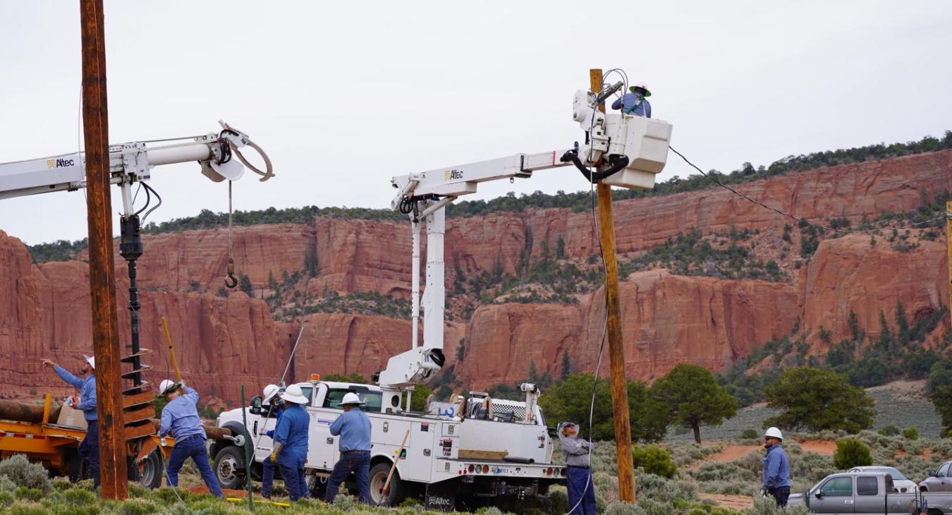 WREC Employees Begin Work on Light Up Navajo Project