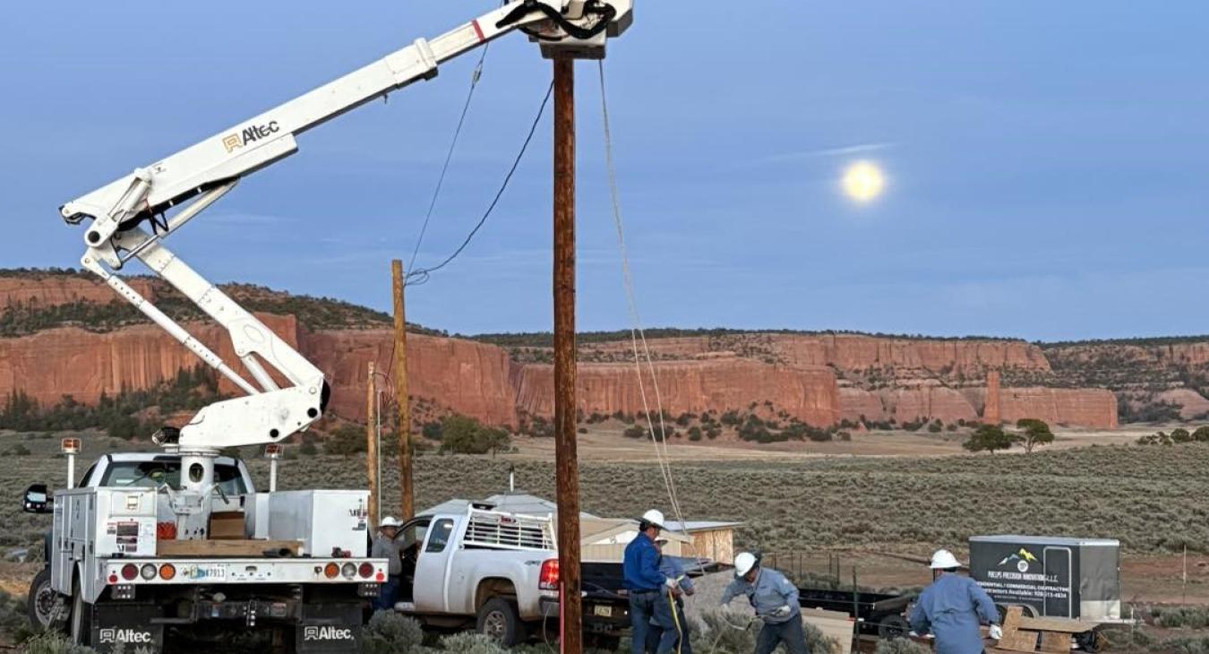 Two Navajo Families Receive Power on WREC's First Day of Light Up Navajo Project